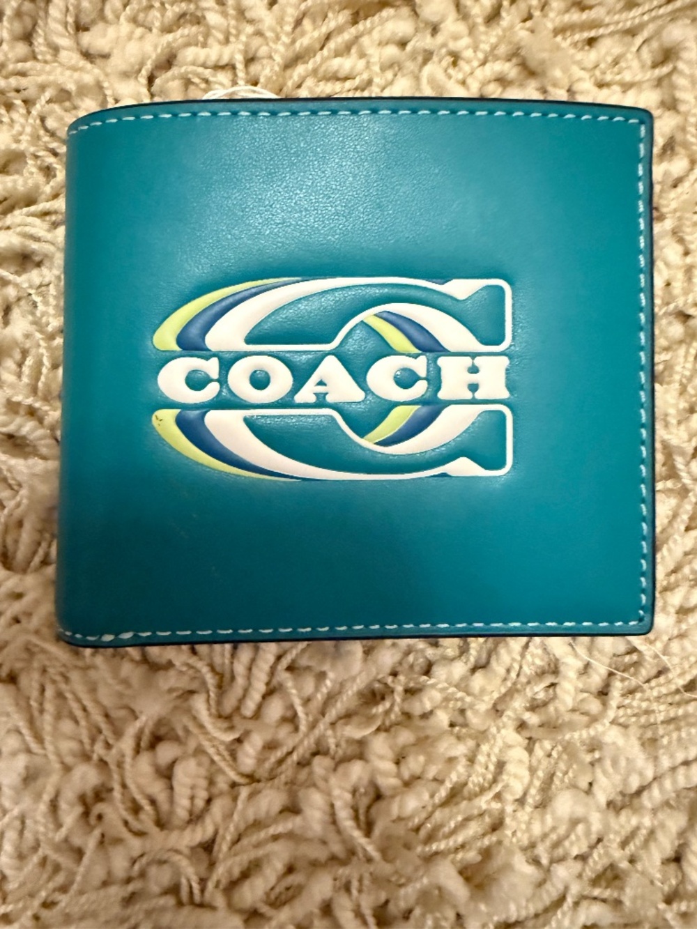 Coach Men's 3-In-1 Wallet Coach Logo CH084 Teal NWT